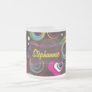 Caneca De Café Vidro Jateado fosco retrorreflector de 1970 Copo de café