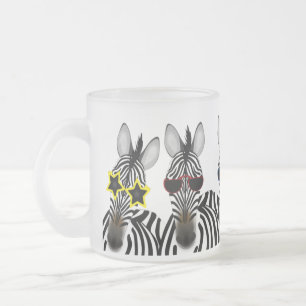 Caneca De Café Vidro Jateado Fosco Zebra, caneca de vidro Fosco 10oz