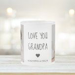 Caneca De Café Vidro Jateado Foto de Colagem Moderna Ama Seu Avô Melhor Present<br><div class="desc">Foto de Colagem Moderna Ama Seu Avô Melhor Presente</div>
