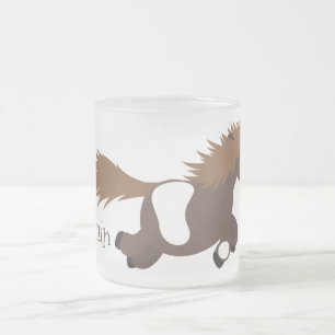 Caneca De Café Vidro Jateado Foto de desenho animado de Shetland em circulação