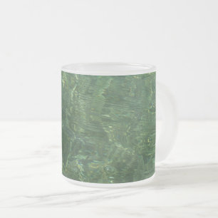 Caneca De Café Vidro Jateado Foto de Grama II (Azul e Verde)