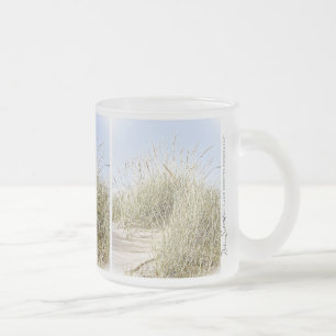 Caneca De Café Vidro Jateado Foto do Lago Michigan Beach Grass
