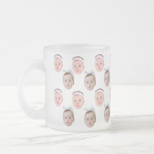 Caneca De Café Vidro Jateado Foto personalizada, personalizada, Pai Mãe