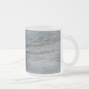 Caneca De Café Vidro Jateado Fotografia Abstrata de Água Lamba na Praia