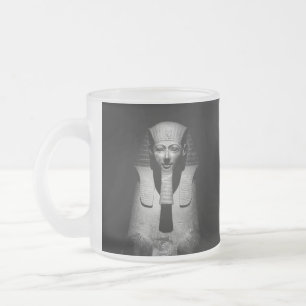 Caneca De Café Vidro Jateado Fotografia do Faraó Rei Preto e Branco