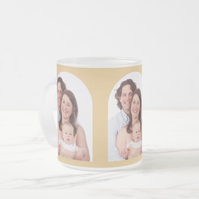 Caneca De Café Vidro Jateado Fotografias Personalizadas da Família Arch 3 (Frente Esquerda)