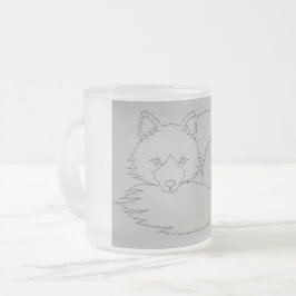 Caneca De Café Vidro Jateado Fox Fosco Mug