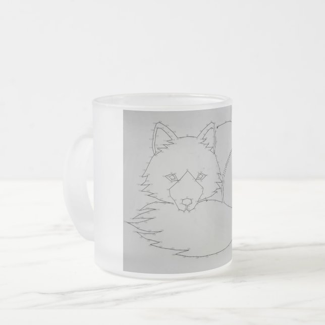 Caneca De Café Vidro Jateado Fox Fosco Mug (Frente Esquerda)
