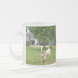 Caneca De Café Vidro Jateado Fox Terriers Playtime, Fosco