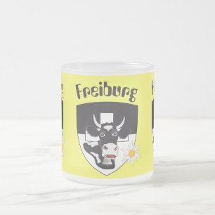 Caneca De Café Vidro Jateado Freiburg Fribourg Suíça Suisse taça