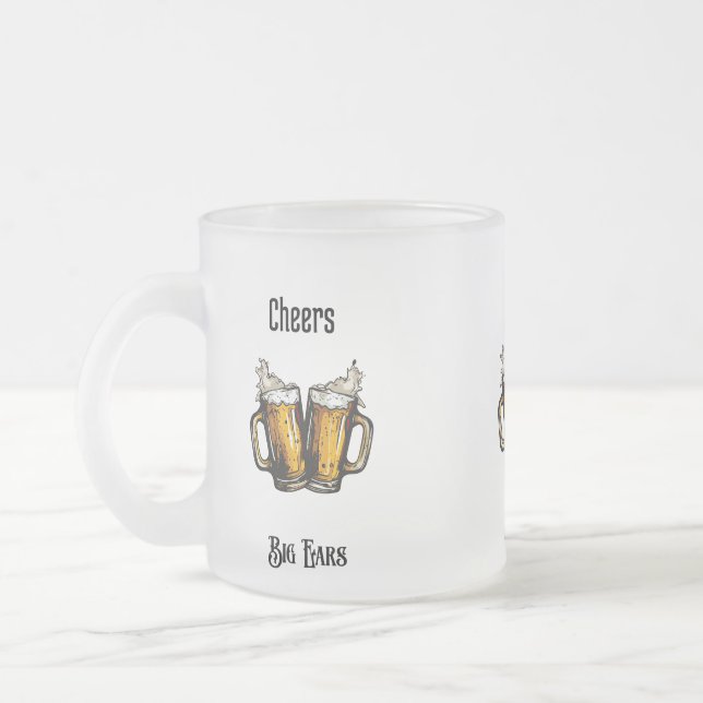 Caneca De Café Vidro Jateado Frosted Beer Mug (Esquerda)