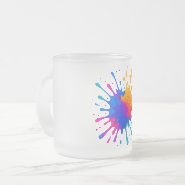 Caneca De Café Vidro Jateado  Frosted Glass Coffee Mug (Frente Esquerda)
