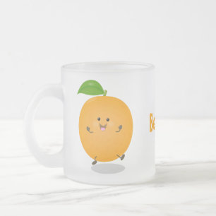 Caneca De Café Vidro Jateado Fruta de citrinos de laranja-dança