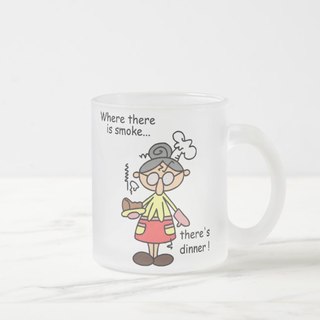 Caneca De Café Vidro Jateado Fumo e t-shirt e presentes do comensal (Direita)