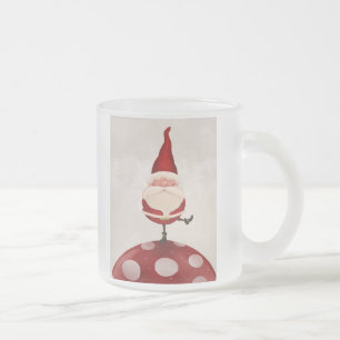 Caneca De Café Vidro Jateado Fungo de Papai Noel