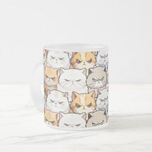 Caneca De Café Vidro Jateado Funny Colorful Moody Cats Kitten Padrão