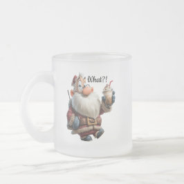 Caneca De Café Vidro Jateado Funny Santa Claus Mug "What?!" Design