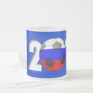CANECA DE CAFÉ VIDRO JATEADO FUTEBOL 2018