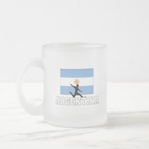 Caneca De Café Vidro Jateado Futebol da Argentina - Vidro da seleção