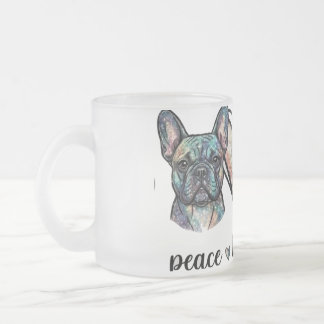 Caneca De Café Vidro Jateado Galáxia Bulldog Impressão da Paz