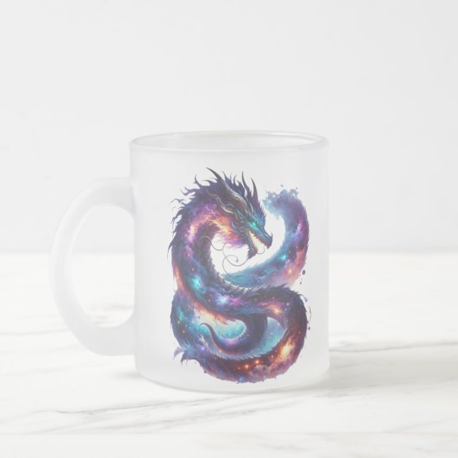 Caneca De Café Vidro Jateado Galaxy Dragon Enamel Mug, Drinkware De Acampamento (Esquerda)