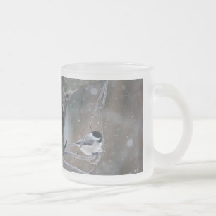 Caneca De Café Vidro Jateado Galinha de casaco preto - passarinho