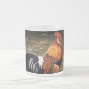 Caneca De Café Vidro Jateado Galo