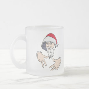 Caneca De Café Vidro Jateado Gangsta legal Hip Hop Hand Rap Santa Claus