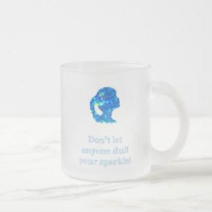 Caneca De Café Vidro Jateado Garota brilhante
