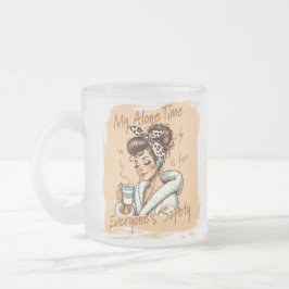 Caneca De Café Vidro Jateado Garota Divertida da Hora do Café da Manhã