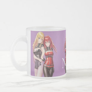 Caneca De Café Vidro Jateado Garotas Fofo Anime Thunder_Cove