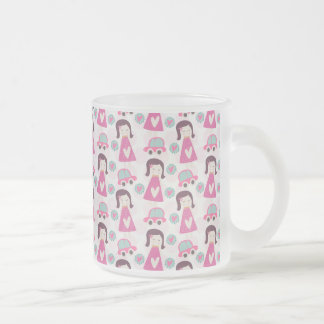 Caneca De Café Vidro Jateado Garotas indo a lugares