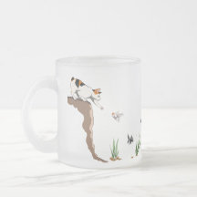Gato Pescando Fosco-Mug Translúcido