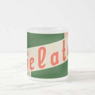 Caneca De Café Vidro Jateado gelato retrô