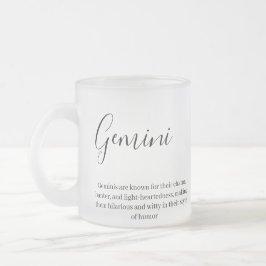 Caneca De Café Vidro Jateado "Gemini Zodiac personalizado Nome e característica