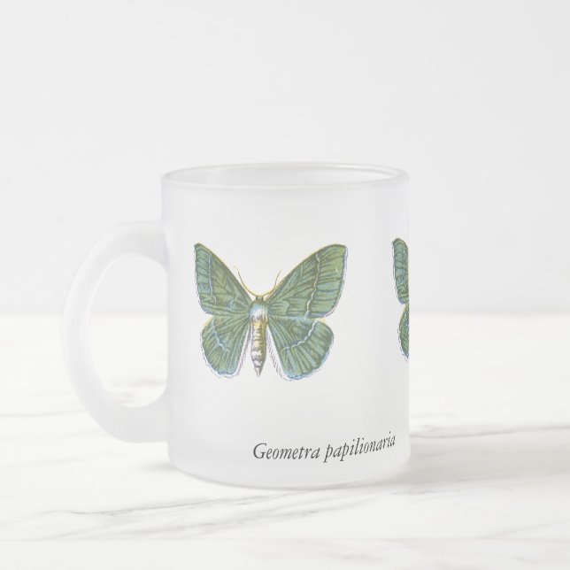 Caneca De Café Vidro Jateado Geometra papilionaria - A Grande Mama Esmeralda (Esquerda)