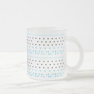 Caneca De Café Vidro Jateado Geometria azul
