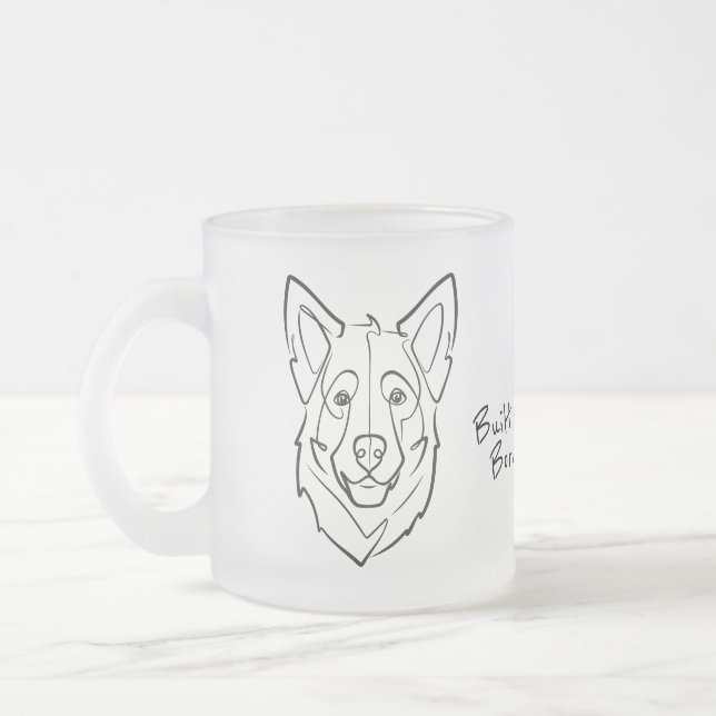 Caneca De Café Vidro Jateado German Shepherd, Built to Protect, Born to Love! (Esquerda)