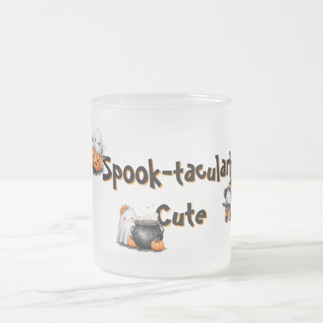 Caneca De Café Vidro Jateado Ghost Candy Personalizado Spook (Centro)