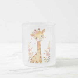 Caneca De Café Vidro Jateado "Giraffe Glass Mug"