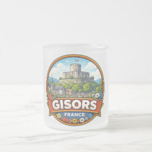 Caneca De Café Vidro Jateado Gisors França 