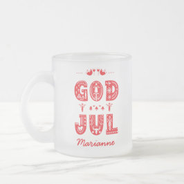 Caneca De Café Vidro Jateado God Jul Traditional Swedish Christmas Font