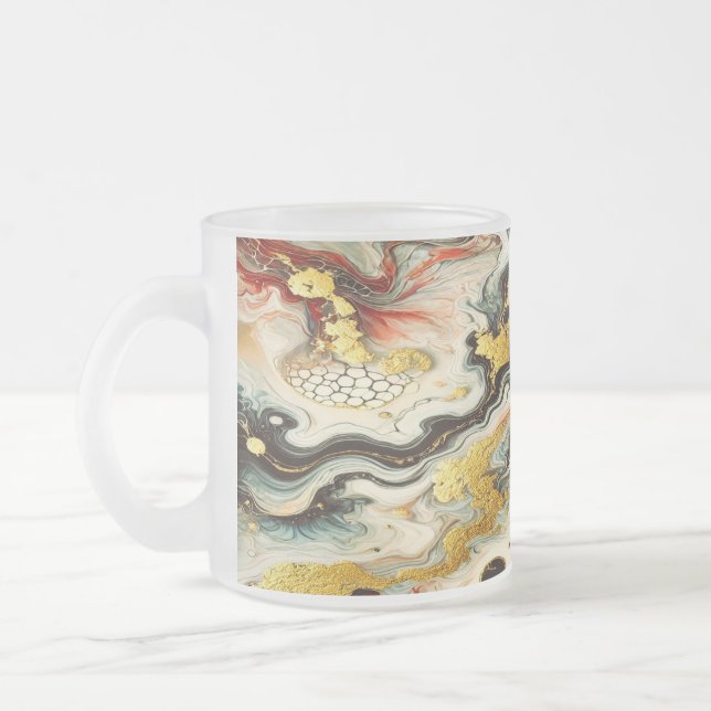 Caneca De Café Vidro Jateado Goldene Flüsse  (Esquerda)