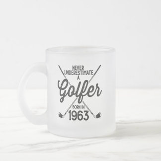 Caneca De Café Vidro Jateado Golfer Golfing de 60 anos 1963 Golfer's 60th