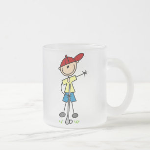 Caneca De Café Vidro Jateado Golfista Homem Figura de Palito