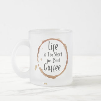 Caneca De Café Vidro Jateado Good Coffee Only Frosted Glass Mug