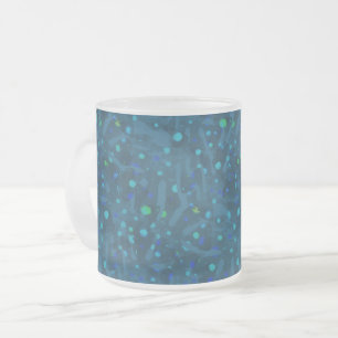 Caneca De Café Vidro Jateado Gotas e manchas.