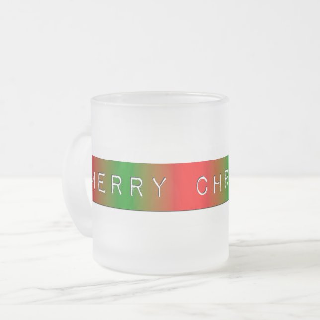 Caneca De Café Vidro Jateado Gradiente Feliz de Natal (Frente Esquerda)