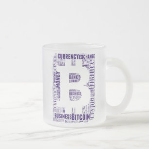 Caneca De Café Vidro Jateado Gráficos de wordart com logotipo Bitmoney