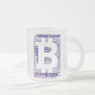 Caneca De Café Vidro Jateado Gráficos de wordart com logotipo Bitmoney